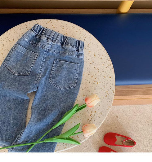 Girls Denim Flared Pants